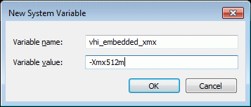 Figure 2. New System Variable dialog