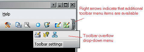 Figure 1 - Toolbar Menu with Additional Items Displayed in Overflow Drop-Down Menu